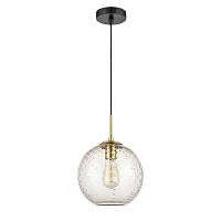 Светильник подвесной Lauriston VL5284P21 Vele Luce янтарный на 1 лампу, основание чёрное в стиле современный шар