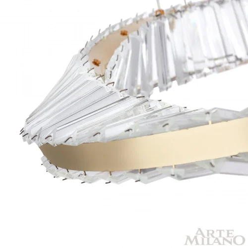 Люстра подвесная LED с пультом AM-Venezia 318311/D600 GD Arte Milano прозрачная на 1 лампу, основание золотое в стиле современный кольца с пультом фото 11