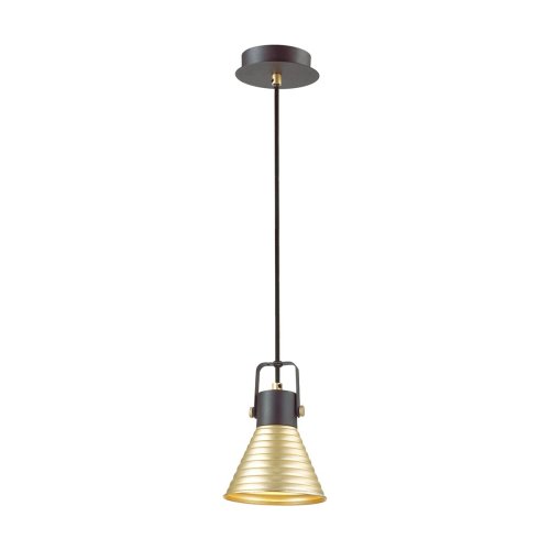 Светильник подвесной лофт Ollie 3787/1 Lumion золотой 1 лампа, основание чёрное в стиле лофт  фото 2