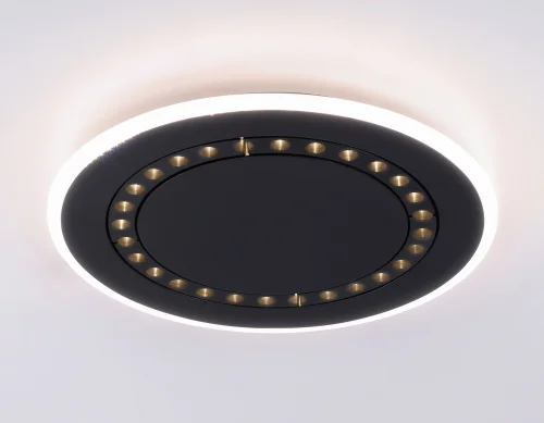 Светильник потолочный LED с пультом FL51407 Ambrella light чёрный 1 лампа, основание чёрное в стиле современный хай-тек с пультом фото 3