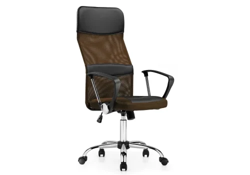 Компьютерное кресло Arano brown 11993 Woodville, коричневый/искусственная кожа ткань, ножки/металл/хром, размеры - *1280***600*610