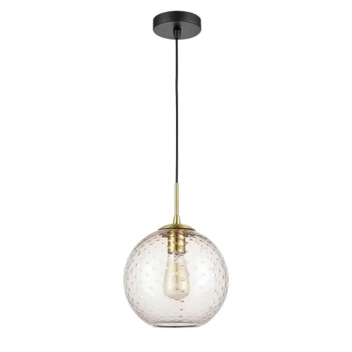 Светильник подвесной Lauriston VL5284P21 Vele Luce янтарный на 1 лампу, основание чёрное в стиле современный шар