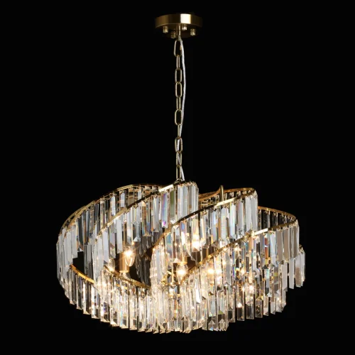 Люстра подвесная Аделард 642017010 MW-Light прозрачная на 10 ламп, основание золотое в стиле классический  фото 2