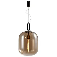 Светильник подвесной Canister 4264-1P Favourite янтарный на 1 лампу, основание чёрное в стиле современный 