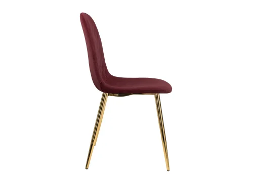 Стул на металлокаркасе Dabl wine red 11707 Woodville, бордовый/велюр, ножки/металл/золотой, размеры - ****440*520 фото 3