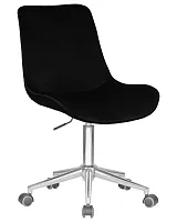 Кресло офисное 9518-LM DORA, цвет сиденья черный (1922-21), цвет основания хромированная сталь Dobrin, чёрный/велюр, ножки/металл/хром, размеры - 840*990***600*600