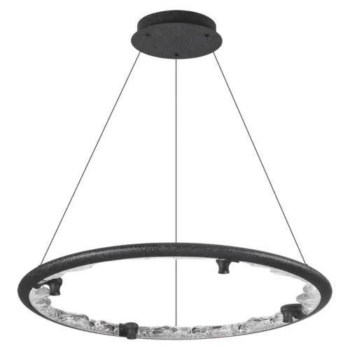 Светильник подвесной LED с пультом Cayon 7001/55L Odeon Light на 1 лампу, основание в стиле минимализм кольца с пультом