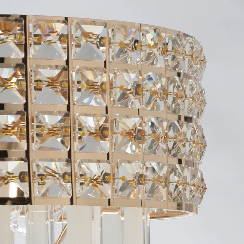 Люстра подвесная Бриз 111013906 DeMarkt прозрачная на 6 ламп, основание золотое в стиле классический  фото 6