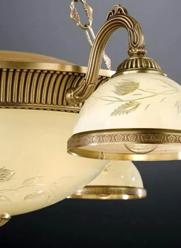 Люстра подвесная  L 6208/6+3 Reccagni Angelo жёлтая на 9 ламп, основание античное бронза в стиле классический  фото 2