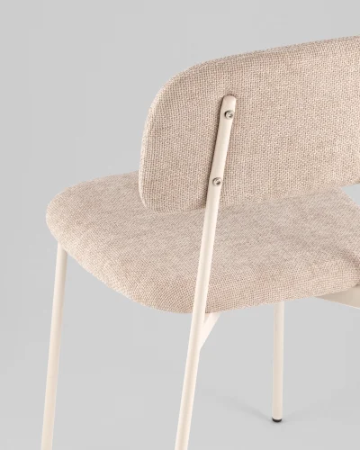 Стул Chao, бежевый, бежевые ножки, 2шт./уп. УТ000039974 Stool Group, бежевый/рогожка, ножки/металл/бежевый, размеры - *780**** фото 3