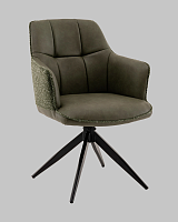 Стул обеденный Naya,  зеленый, экокожа, букле УТ000040788 Stool Group, зелёный/букле, ножки/металл/чёрный, размеры - *870****