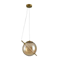 Светильник подвесной LED Holly A3225SP-1PB Arte Lamp янтарный 1 лампа, основание медь в стиле современный шар