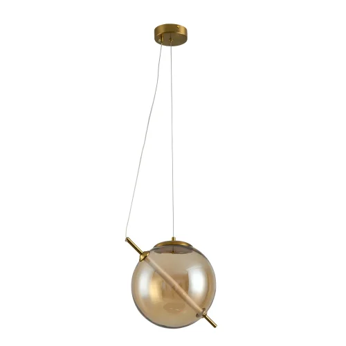 Светильник подвесной LED Holly A3225SP-1PB Arte Lamp янтарный на 1 лампу, основание медь в стиле современный шар