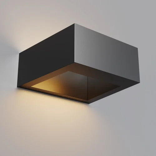 Настенный светильник LED Cont O464WL-L18GF3K Maytoni уличный IP54 чёрный 1 лампа, плафон чёрный в стиле хай-тек современный LED фото 2