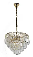 Люстра хрустальная подвесная Sabina E 1.5.32.100 G Arti Lampadari прозрачная на 5 ламп, основание золотое в стиле классический 