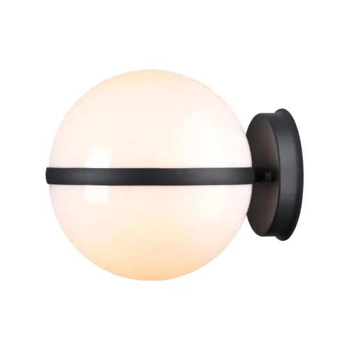 Настенный светильник уличный Lomeo 4832/1W Odeon Light уличный IP44 чёрный на 1 лампу, плафон белый в стиле современный E27 фото 4