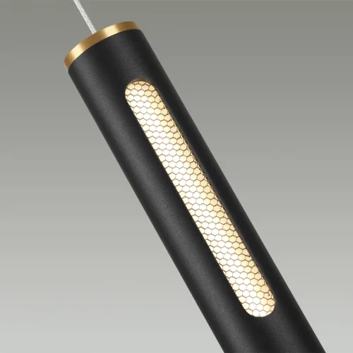 Светильник подвесной LED Mali 6643/7L Odeon Light чёрный 1 лампа, основание чёрное в стиле хай-тек трубочки фото 5