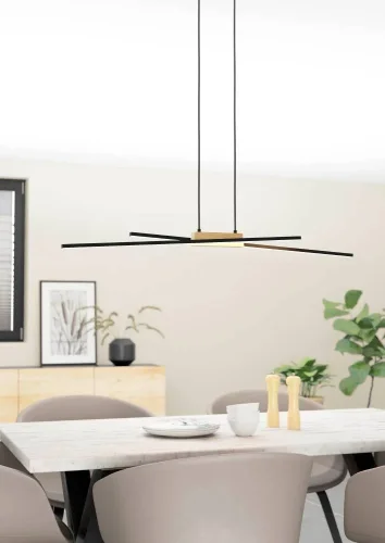 Светильник подвесной LED Panagria 900489 Eglo чёрный на 2 лампы, основание чёрное в стиле современный хай-тек фото 3