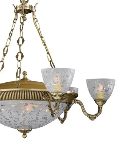 Люстра подвесная  L 6252/6+4 Reccagni Angelo белая на 10 ламп, основание античное бронза в стиле классический  фото 3