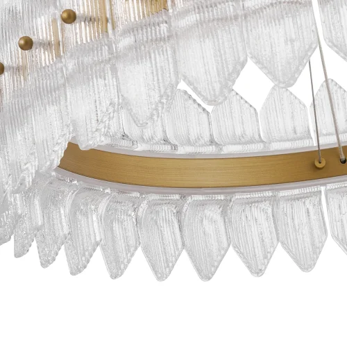 Светильник подвесной LED Mirabella 4754-7P Favourite прозрачный на 1 лампу, основание латунь в стиле современный кольца фото 5