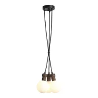 Светильник подвесной Cork SL6226.403.03 ST-Luce белый на 3 лампы, основание коричневое чёрное в стиле минимализм 