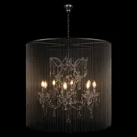 Люстра подвесная Vaille Crystal 10450/800 LOFT IT графит на 8 ламп, основание графит в стиле арт-деко цепочки