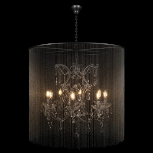 Люстра подвесная Vaille Crystal 10450/800 LOFT IT графит на 8 ламп, основание графит в стиле арт-деко цепочки