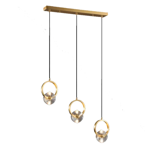 Светильник подвесной ADONICA brass 186802-23 ImperiumLoft прозрачный на 2 лампы, основание латунь в стиле современный арт-деко фото 3