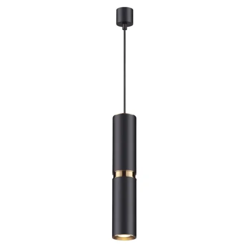 Светильник подвесной Afra 4742/5L Odeon Light чёрный золотой на 1 лампу, основание чёрное в стиле современный хай-тек трубочки