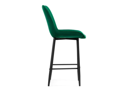 Полубарный стул Седа К зеленый / черный 511172 Woodville, зелёный/велюр, ножки/металл/чёрный, размеры - ****490*570 фото 3