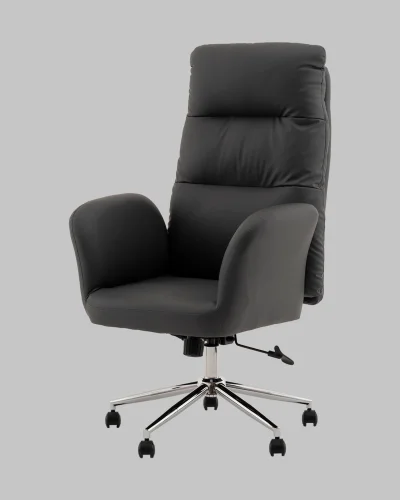 Кресло руководителя TopChairs Solid, серый УТ000040805 Stool Group, серый/экокожа, ножки/металл/хром, размеры - 1200*1280**** фото 3