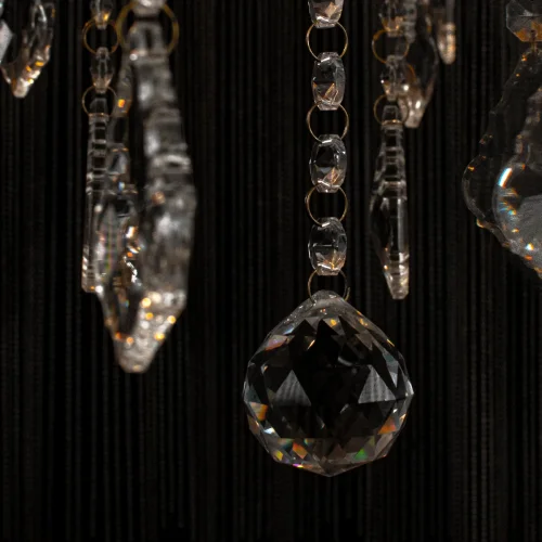 Люстра подвесная Vaille Crystal 10450/500 LOFT IT графит на 6 ламп, основание графит в стиле арт-деко цепочки фото 9