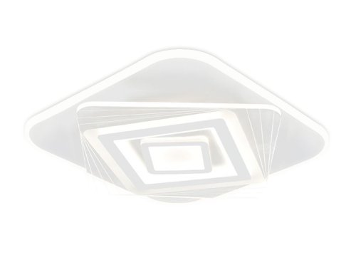Люстра потолочная LED с пультом FA799 Ambrella light белая на 1 лампа, основание белое в стиле хай-тек с пультом квадраты фото 3