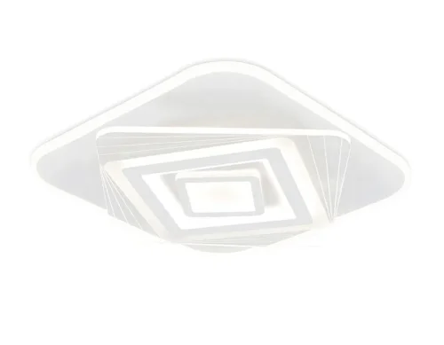 Люстра потолочная LED с пультом FA799 Ambrella light белая на 1 лампа, основание белое в стиле хай-тек с пультом квадраты фото 3