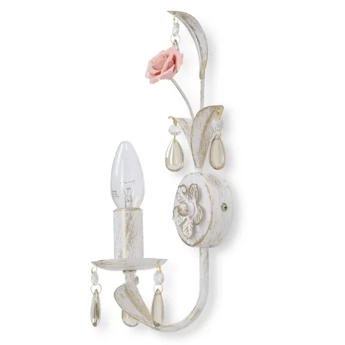 Бра V1239/1A Vitaluce без плафона на 1 лампу, основание белое в стиле флористика 