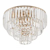 Люстра потолочная Sorrento-7209 377209/6/390 GD Arte Milano прозрачная на 6 ламп, основание золотое в стиле современный 