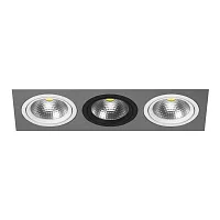 Светильник точечный Intero 111 i839060706 Lightstar чёрный серый белый 3 лампы, основание белое чёрное серое в стиле хай-тек 
