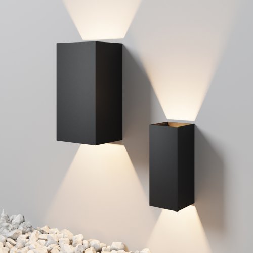 Настенный светильник ЛЕД уличный Драп / Drape O525WL-L20B3K Maytoni уличный IP65 чёрный на 1 лампу, плафон чёрный в стиле современный ЛЕД фото 7