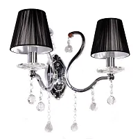 Бра Bellisica LDW 8033-2 BK Lumina Deco чёрный на 2 лампы, основание хром в стиле классический 