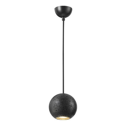 Светильник подвесной Travertino 6626/1L Odeon Light чёрный 1 лампа, основание чёрное в стиле хай-тек шар фото 3