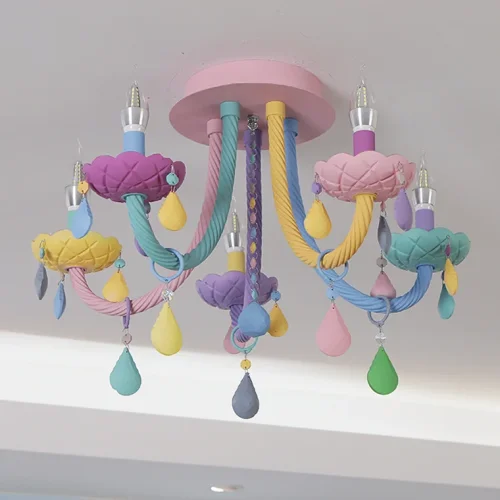 Люстра потолочная RAINBOW SHORT 6 lamps 196807-26 ImperiumLoft разноцветная на 6 ламп, основание разноцветное в стиле современный  фото 2