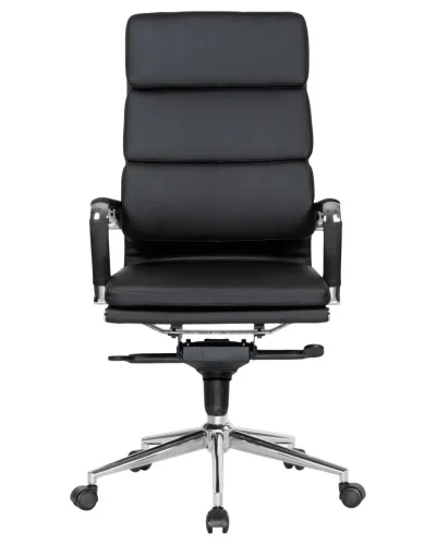 Офисное кресло для руководителей 103F-LMR ARNOLD, цвет чёрный Dobrin, чёрный/экокожа, ножки/металл/хром, размеры - 1130*1180***670*670 фото 6