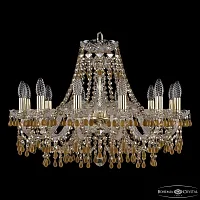 Люстра подвесная 1410/12/240 G V1003 R721 Bohemia Ivele Crystal без плафона на 12 ламп, основание золотое в стиле классика виноград