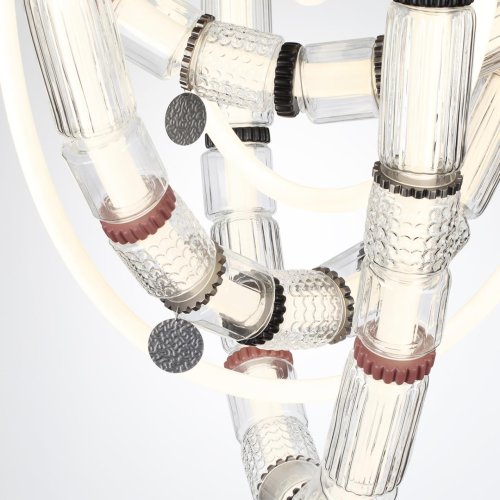 Люстра потолочная LED Collier 5456/80CL Odeon Light прозрачная на 1 лампу, основание никель серое в стиле современный фото 6 Люстра потолочная LED Collier 5456/80CL Odeon Light прозрачная на 1 лампу, основание никель серое в стиле современный фото 6