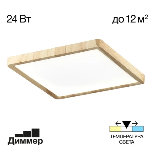 Светильник потолочный LED Бейсик CL738K242V Citilux белый на 1 лампу, основание бежевое в стиле современный хай-тек квадратный