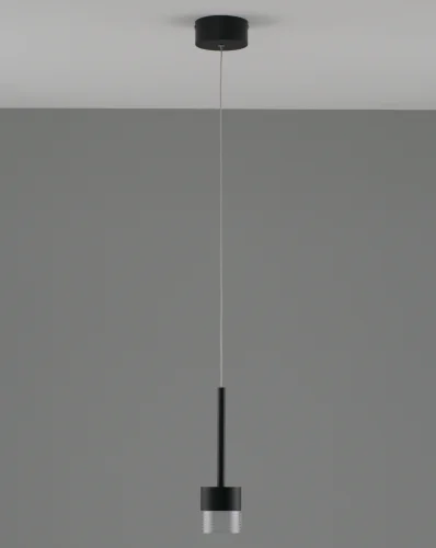 Светильник подвесной LED Self V10851-PL Moderli чёрный прозрачный 1 лампа, основание чёрное в стиле современный  фото 2