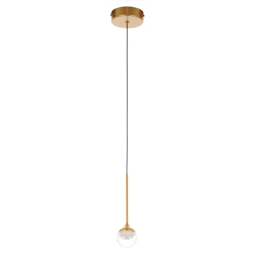 Светильник подвесной LED Kollins MR1060-1PL MyFar прозрачный 1 лампа, основание золотое в стиле современный хай-тек 