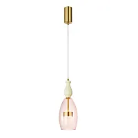 Светильник подвесной LED Coral A2405SP-9PK Arte Lamp розовый на 1 лампу, основание латунь в стиле современный выдувное
