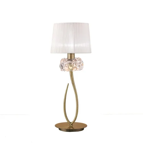 Настольная лампа LOEWE ANTIQUE BRASS 4736 Mantra белая на 1 лампу, основание бронзовое металл в стиле современный 
