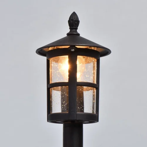Парковый светильник Телаур 806041101 DeMarkt уличный IP44 чёрный 1 лампа, плафон прозрачный в стиле кантри E27 фото 3